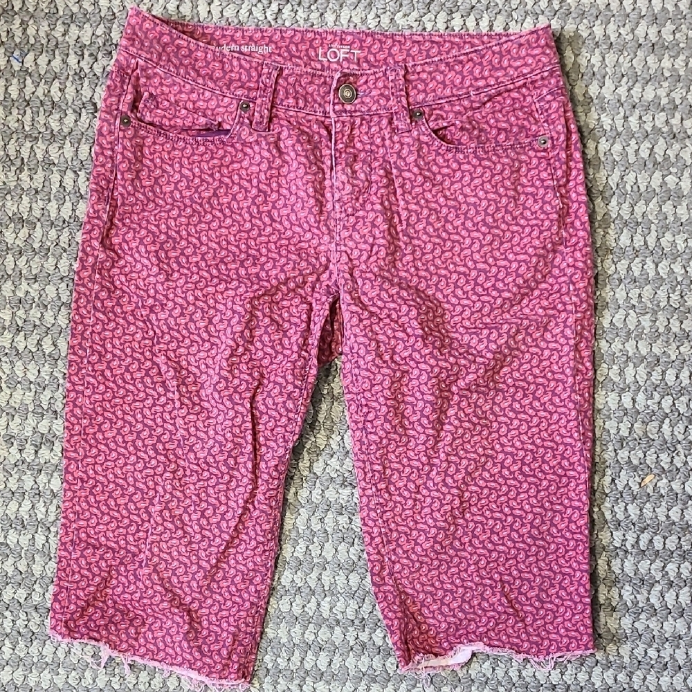 LOFT Pink‎ Patterned Women Shorts